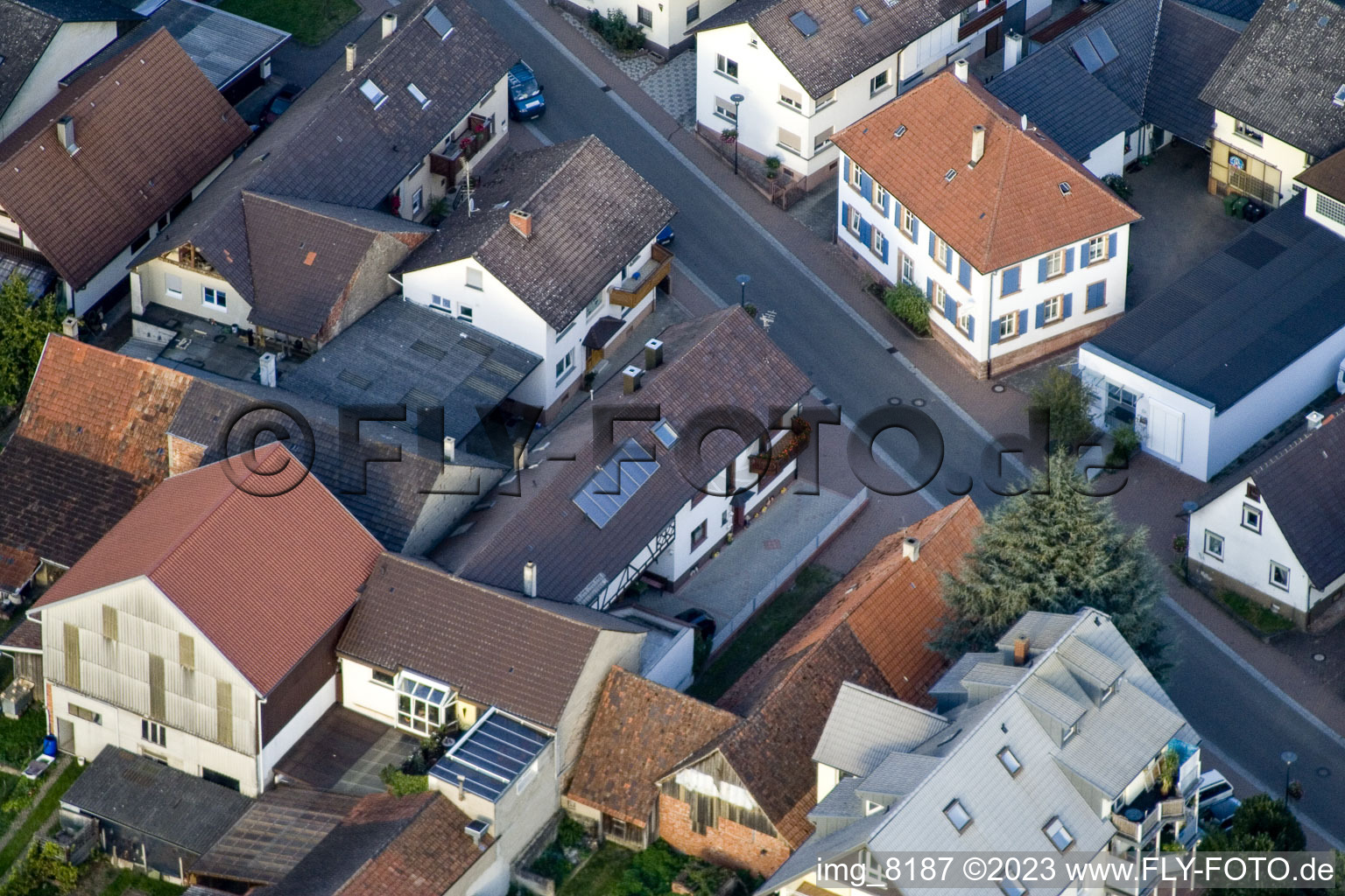 District Urloffen in Appenweier in the state Baden-Wuerttemberg, Germany from the drone perspective