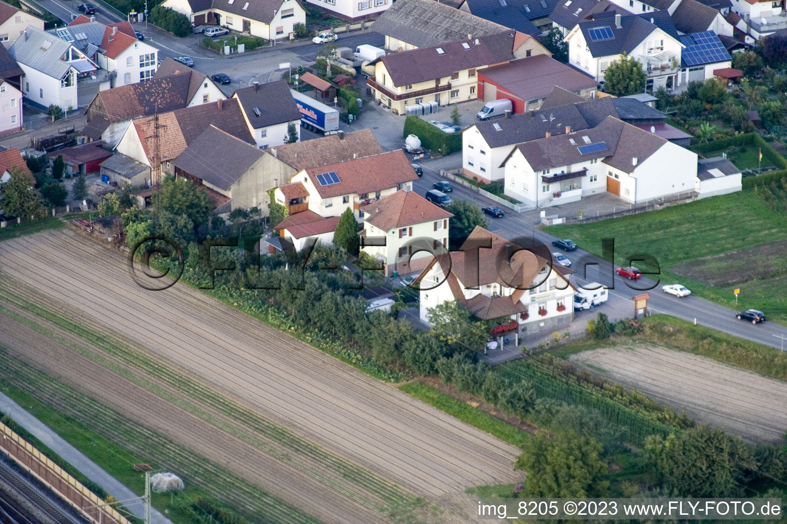 Town View of the streets and houses of the residential areas in the district Zimmern in Appenweier in the state Baden-Wurttemberg
