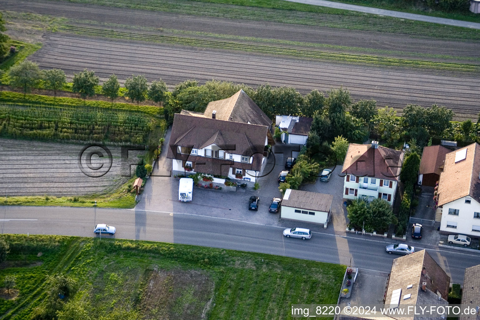 Aerial photograpy of Rooms, Restaurant Gaukel in the district Urloffen in Appenweier in the state Baden-Wuerttemberg, Germany