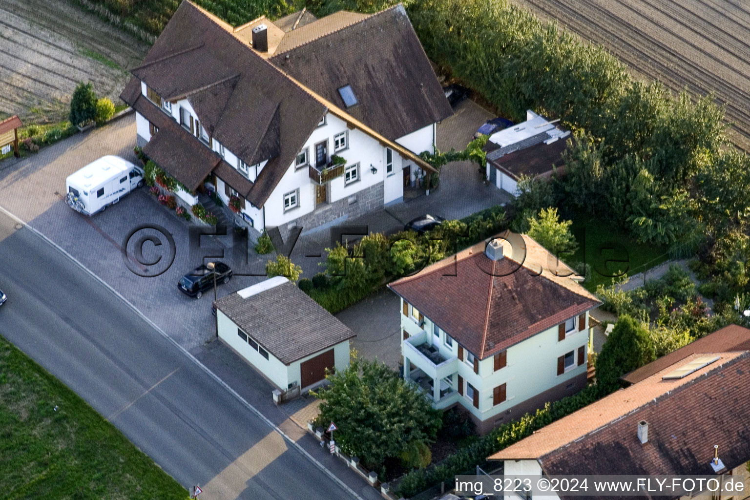 Oblique view of District Urloffen in Appenweier in the state Baden-Wuerttemberg, Germany