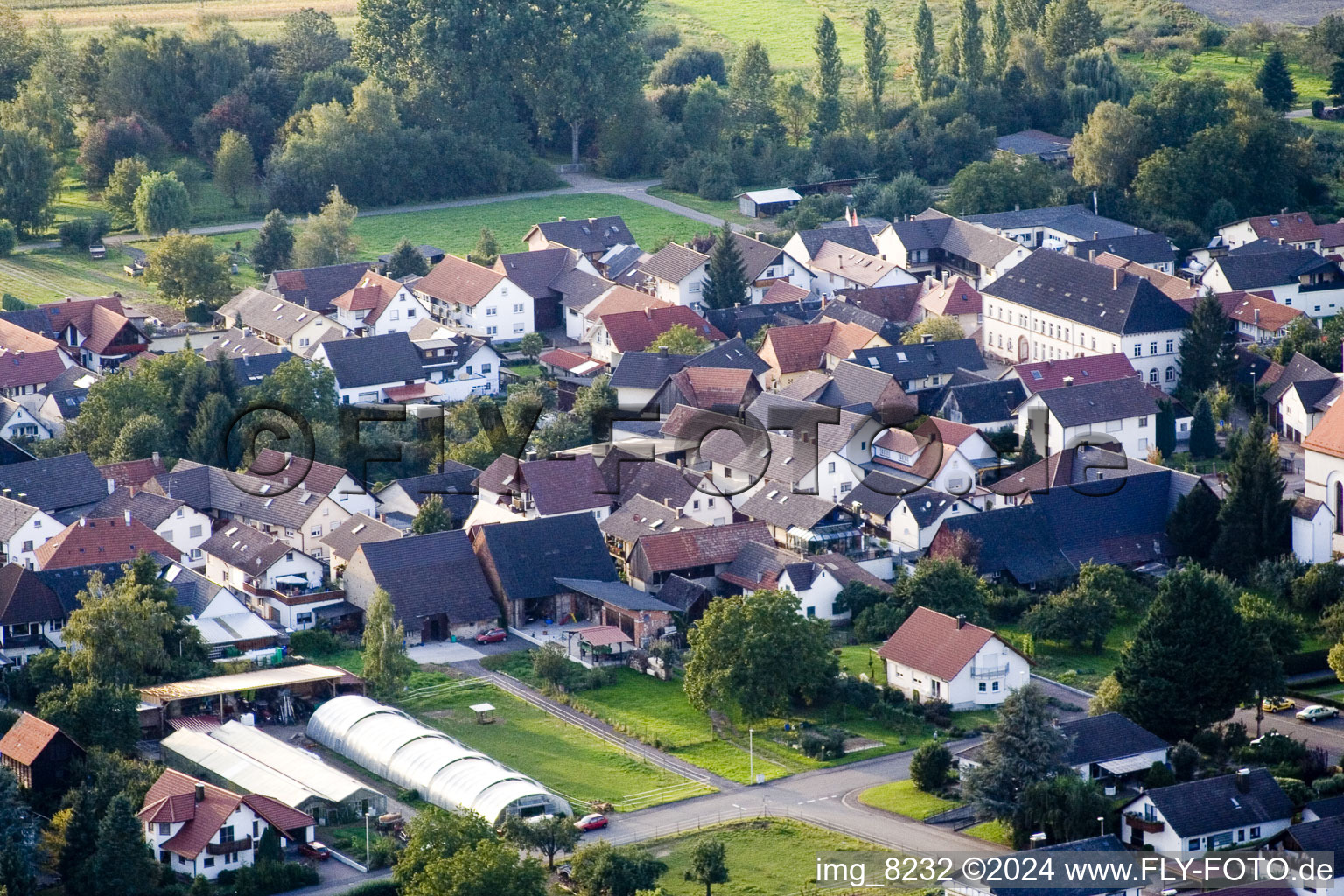 District Urloffen in Appenweier in the state Baden-Wuerttemberg, Germany seen from above