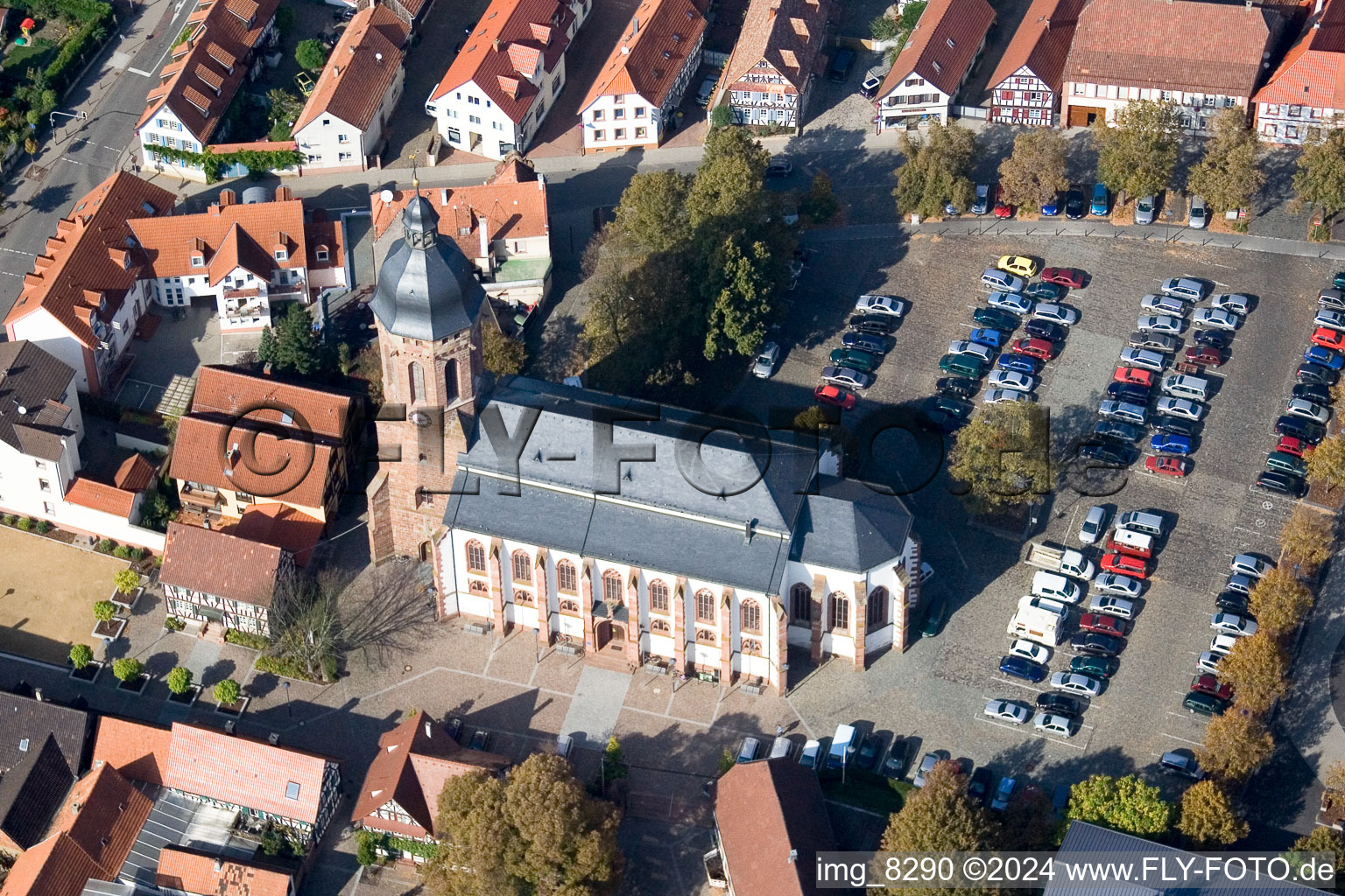 Protestant church, market square in Kandel in the state Rhineland-Palatinate, Germany