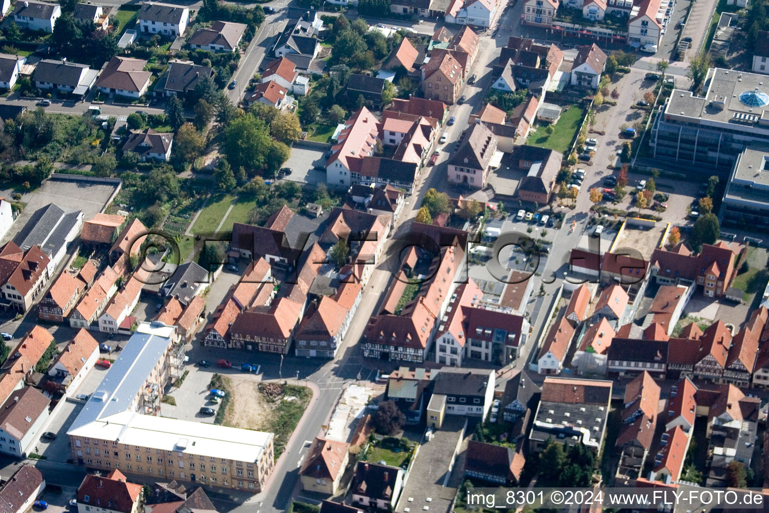 Main Street Rheinstrasse Bahnhofstr in Kandel in the state Rhineland-Palatinate, Germany