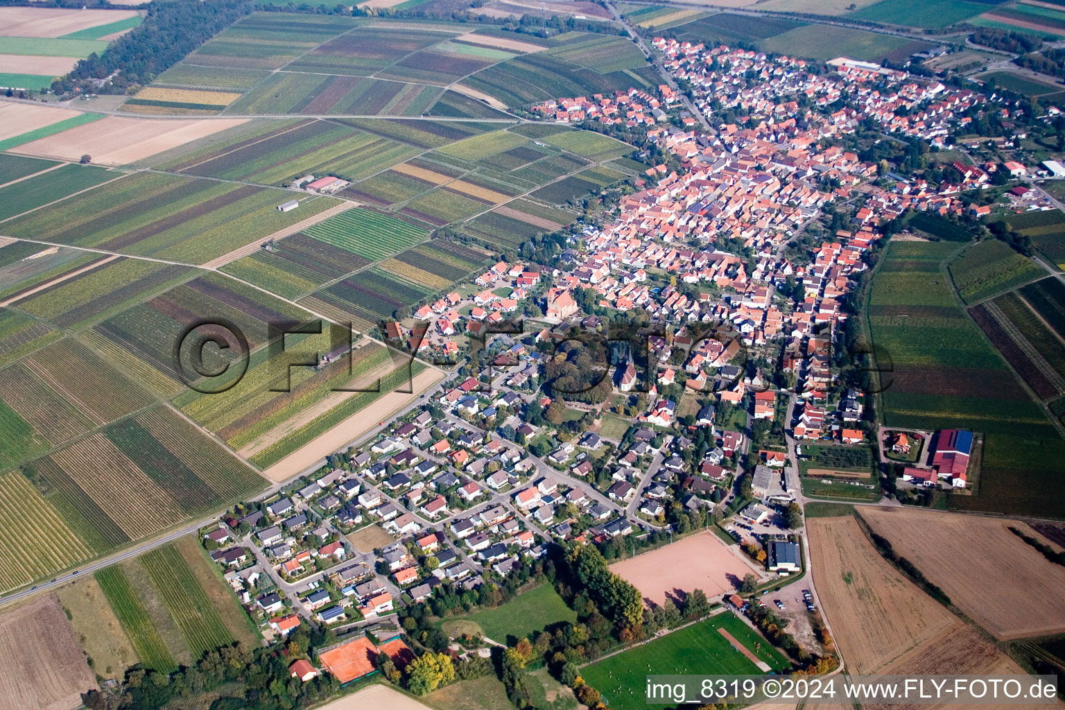 From the southwest in Insheim in the state Rhineland-Palatinate, Germany