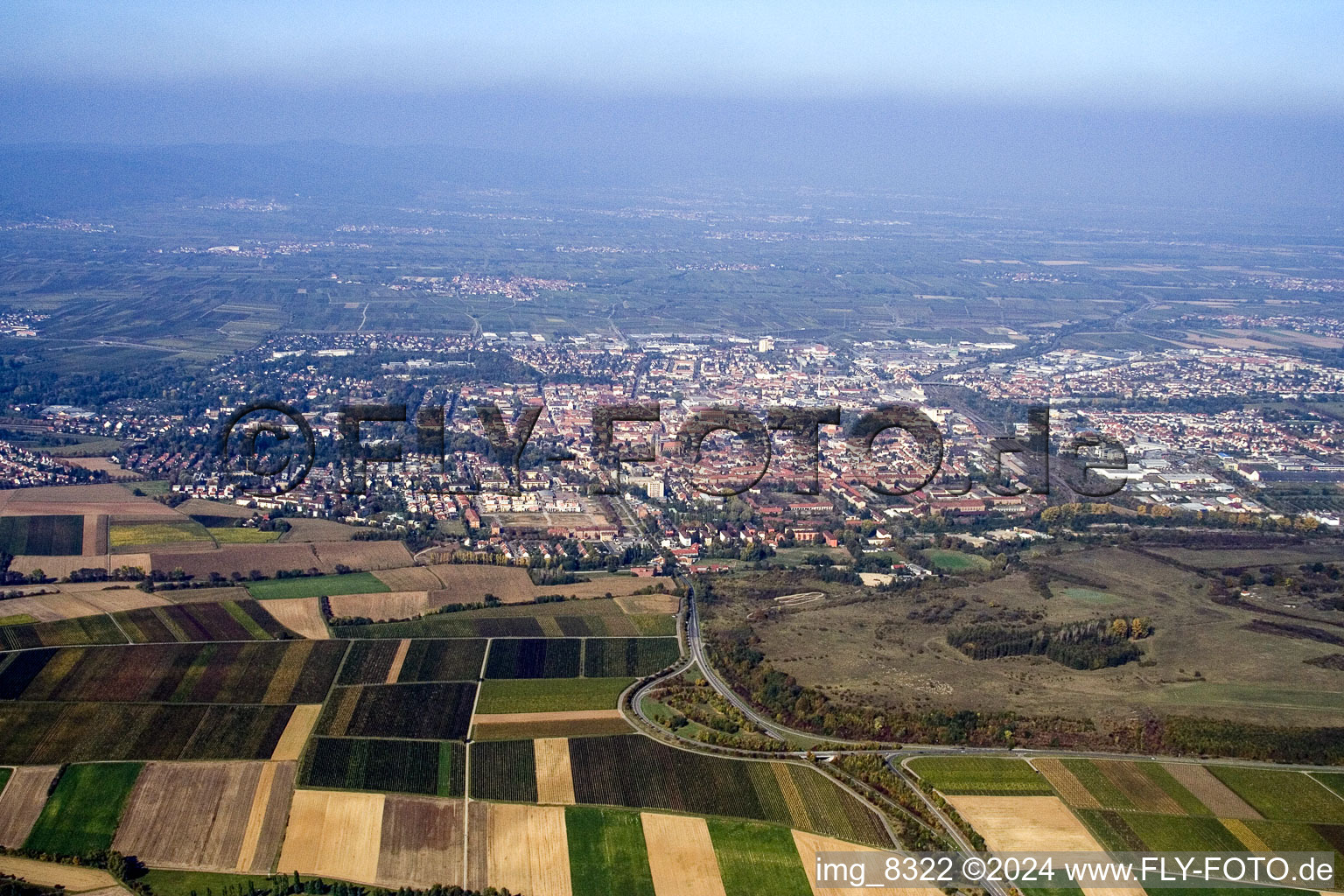 From the south in Landau in der Pfalz in the state Rhineland-Palatinate, Germany