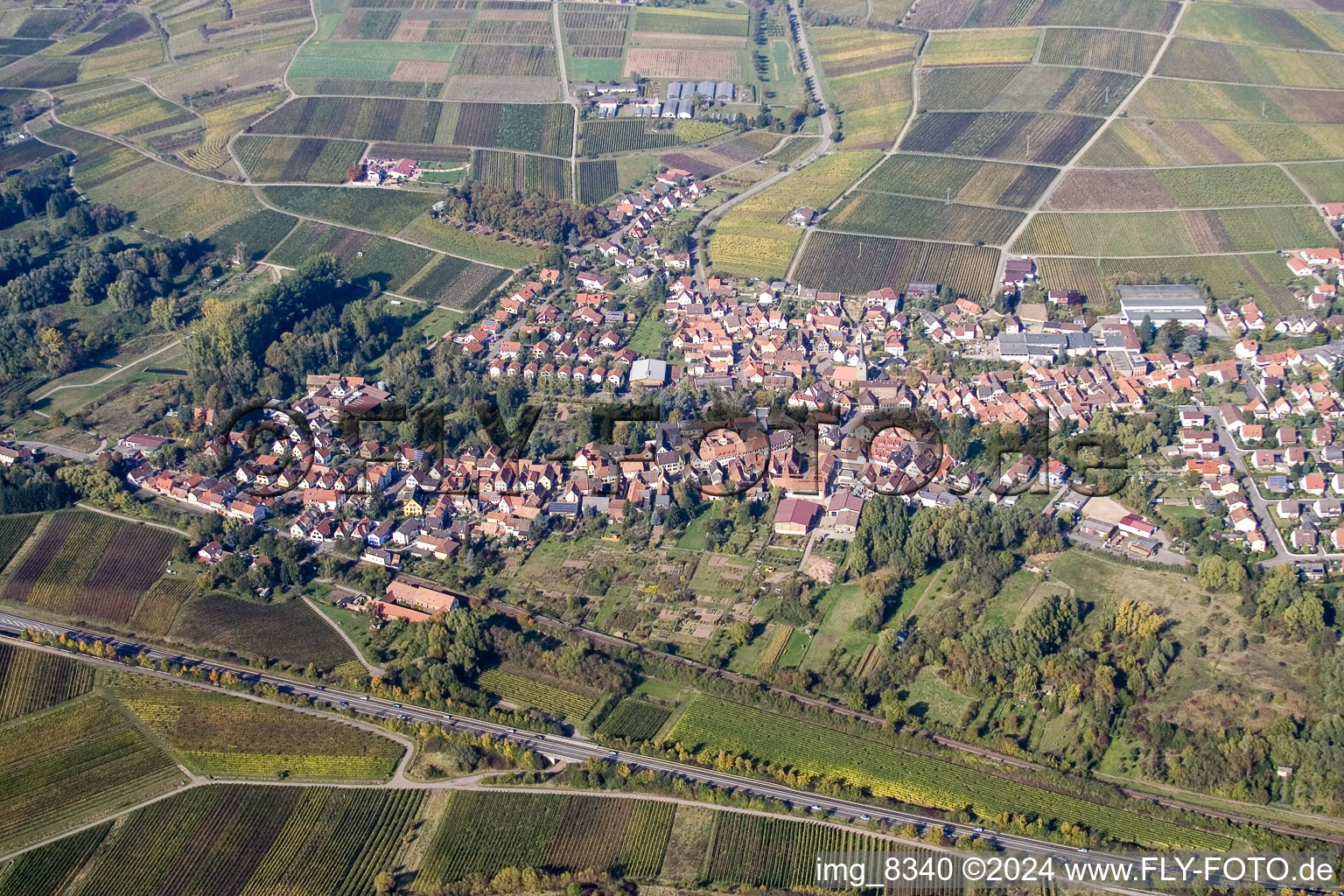 Siebeldingen in the state Rhineland-Palatinate, Germany out of the air