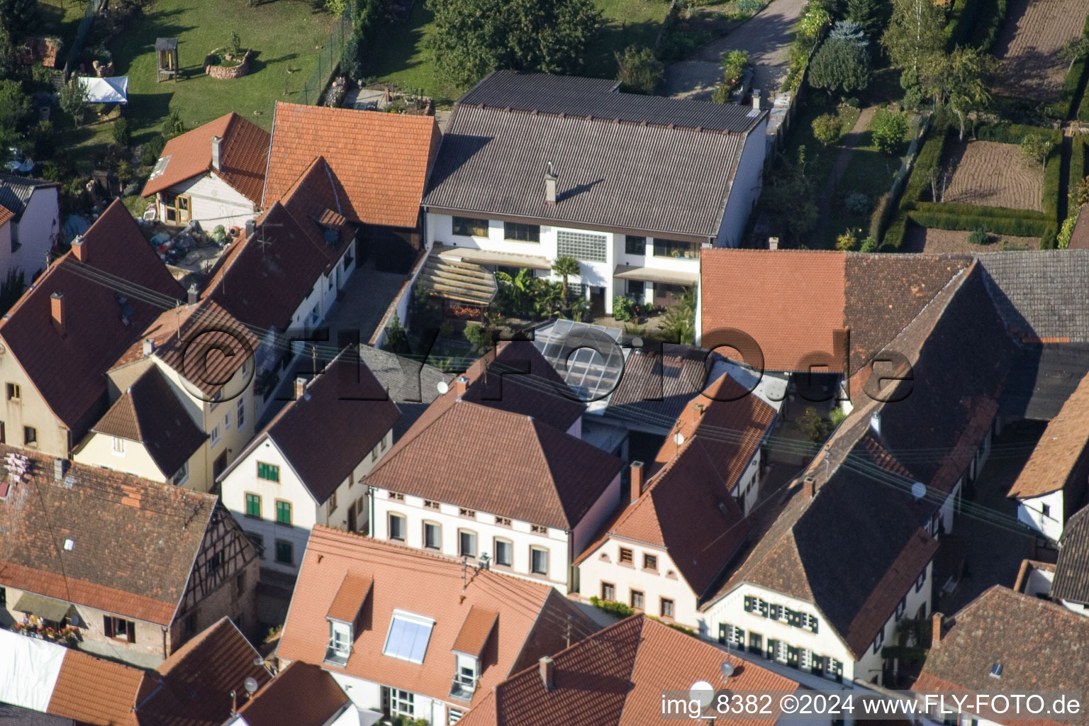 Birkweiler in the state Rhineland-Palatinate, Germany seen from a drone