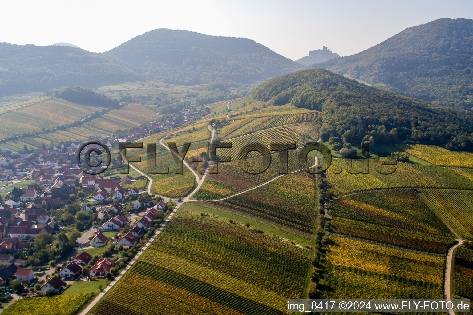 Ranschbach in the state Rhineland-Palatinate, Germany from the plane