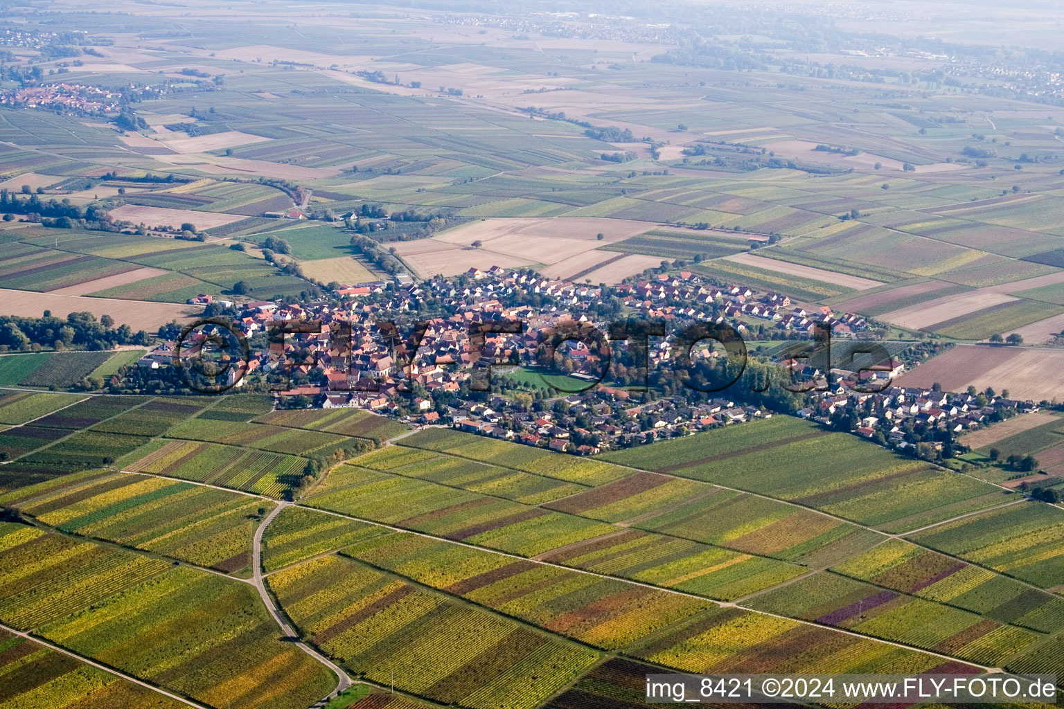 From the northwest in the district Mörzheim in Landau in der Pfalz in the state Rhineland-Palatinate, Germany