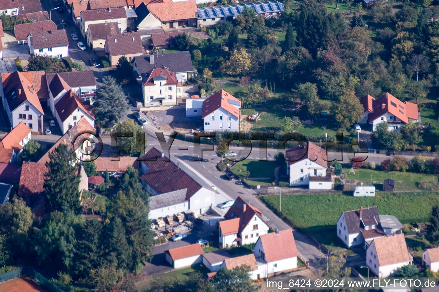 District Mörzheim in Landau in der Pfalz in the state Rhineland-Palatinate, Germany from a drone