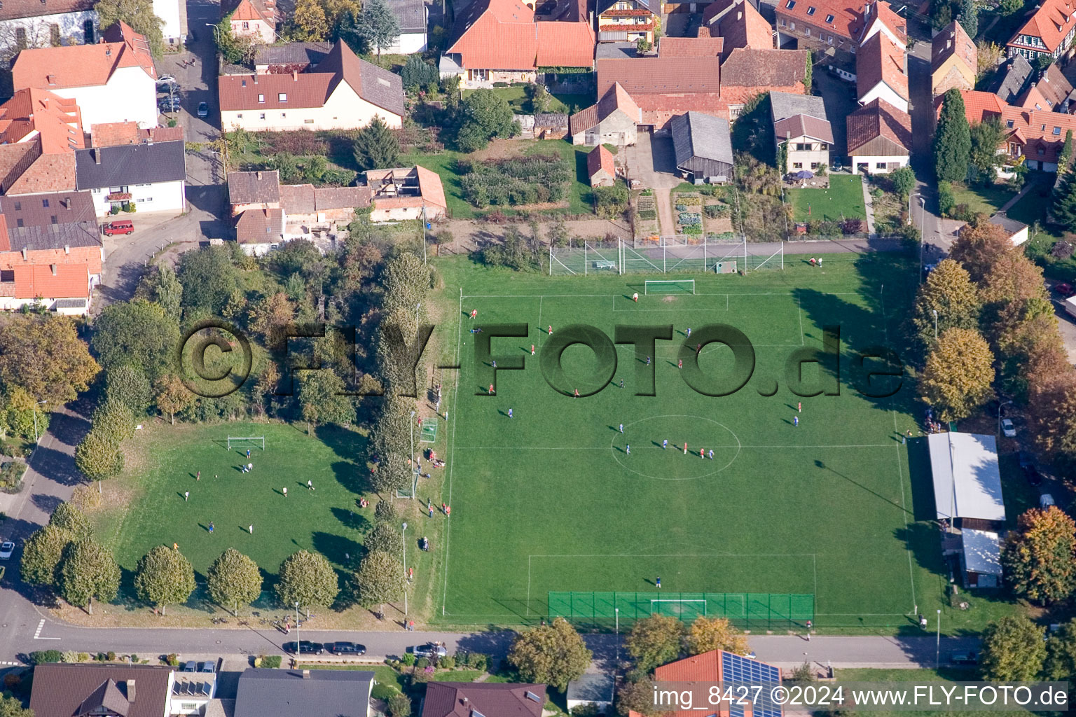 Football field in the district Mörzheim in Landau in der Pfalz in the state Rhineland-Palatinate, Germany