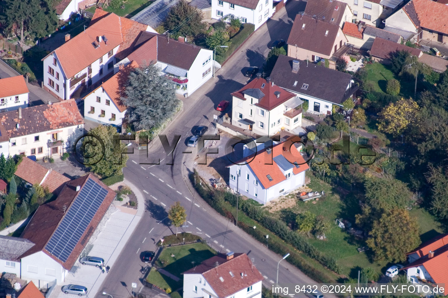 District Mörzheim in Landau in der Pfalz in the state Rhineland-Palatinate, Germany seen from above