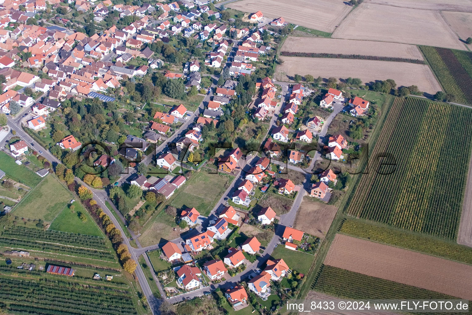 District Mörzheim in Landau in der Pfalz in the state Rhineland-Palatinate, Germany seen from above