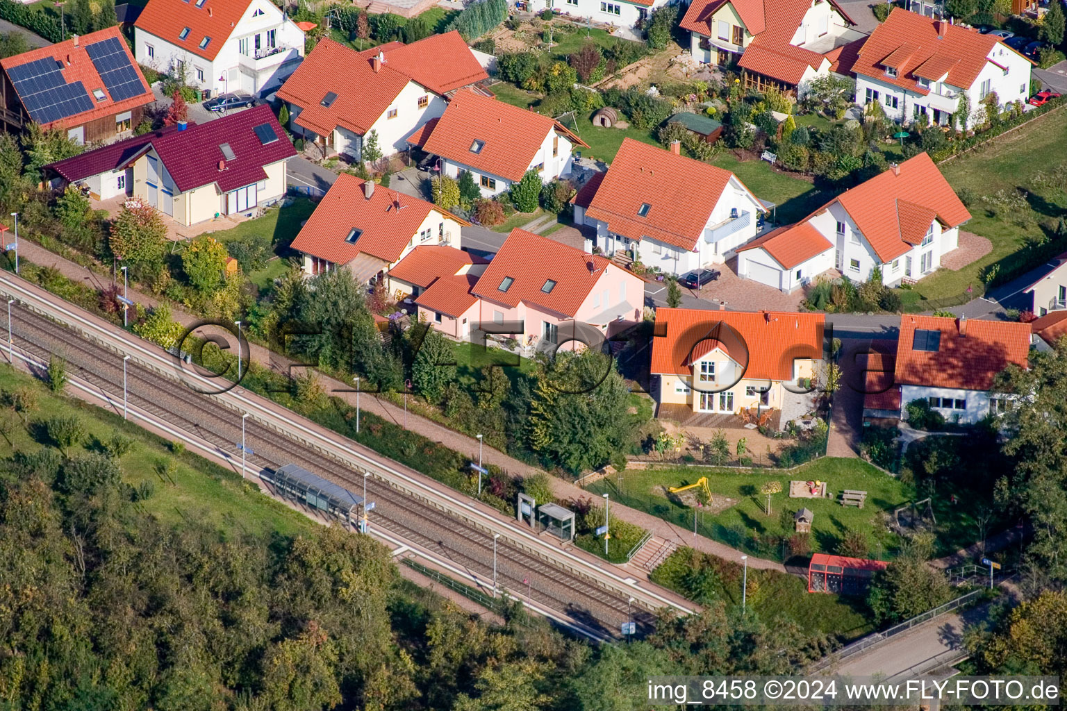 Aerial photograpy of On the track in Steinweiler in the state Rhineland-Palatinate, Germany