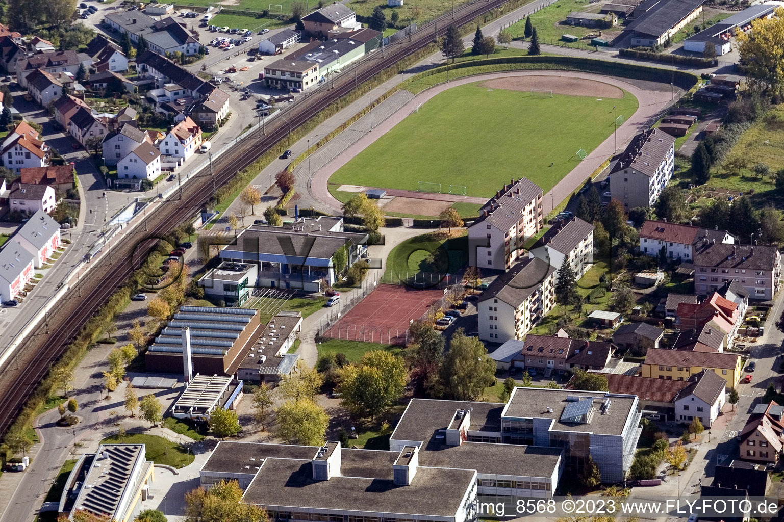 TSV Berghausen Stadium in the district Berghausen in Pfinztal in the state Baden-Wuerttemberg, Germany