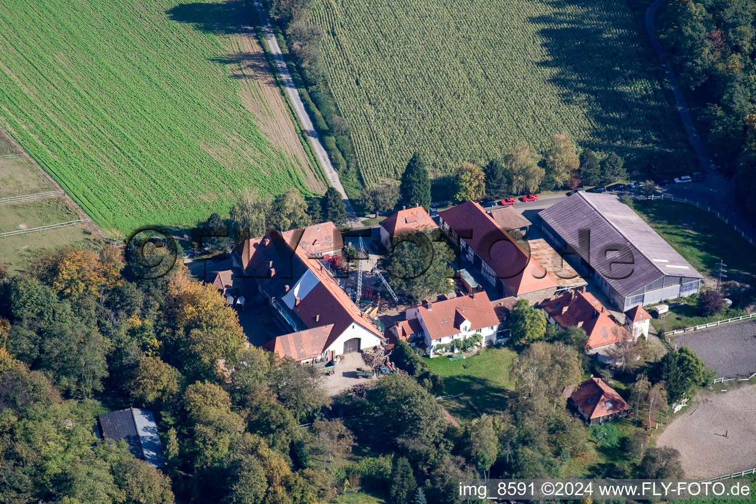 Rittnerhof in the district Grötzingen in Karlsruhe in the state Baden-Wuerttemberg, Germany