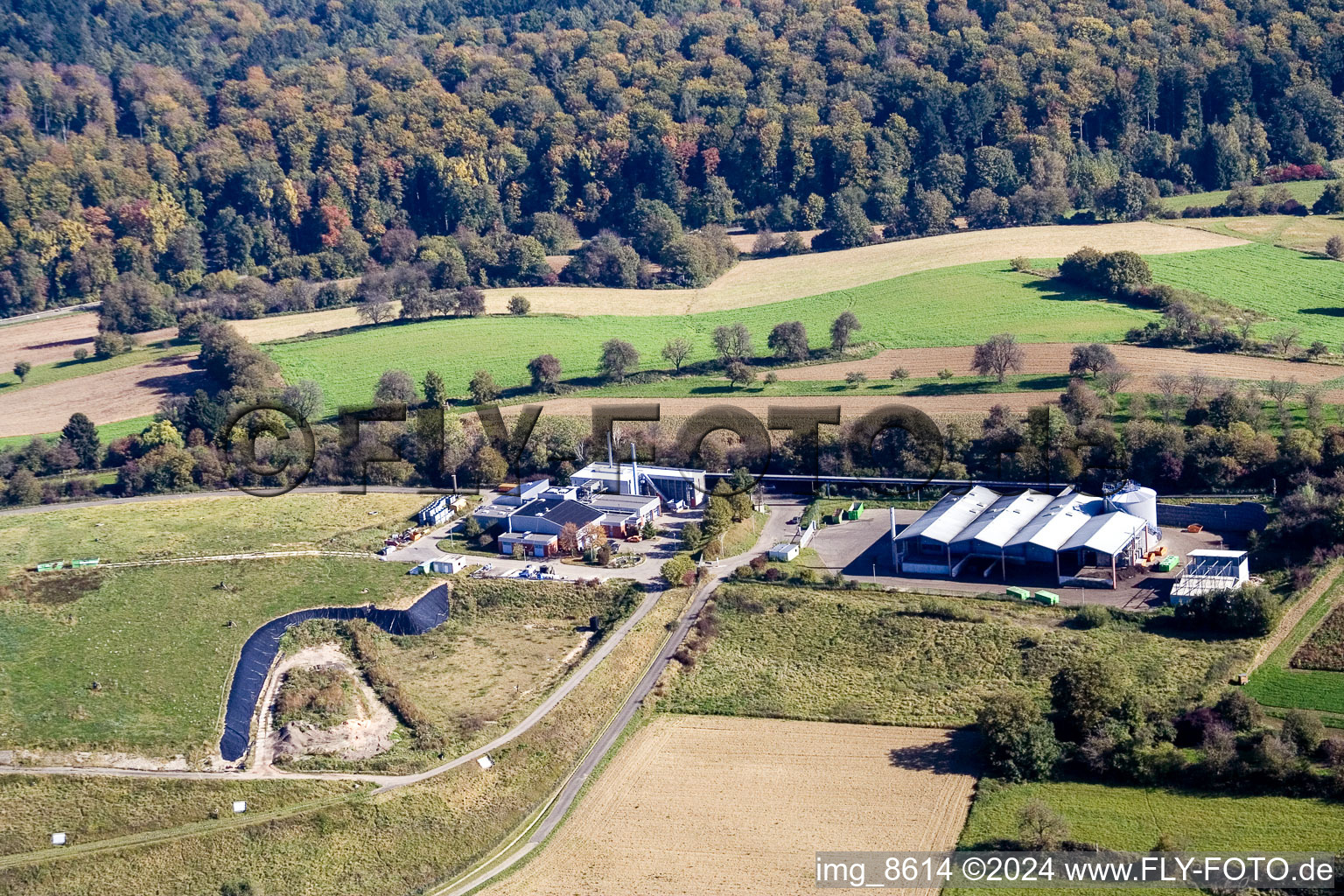 Aerial photograpy of Waste incineration in the district Durlach in Karlsruhe in the state Baden-Wuerttemberg, Germany