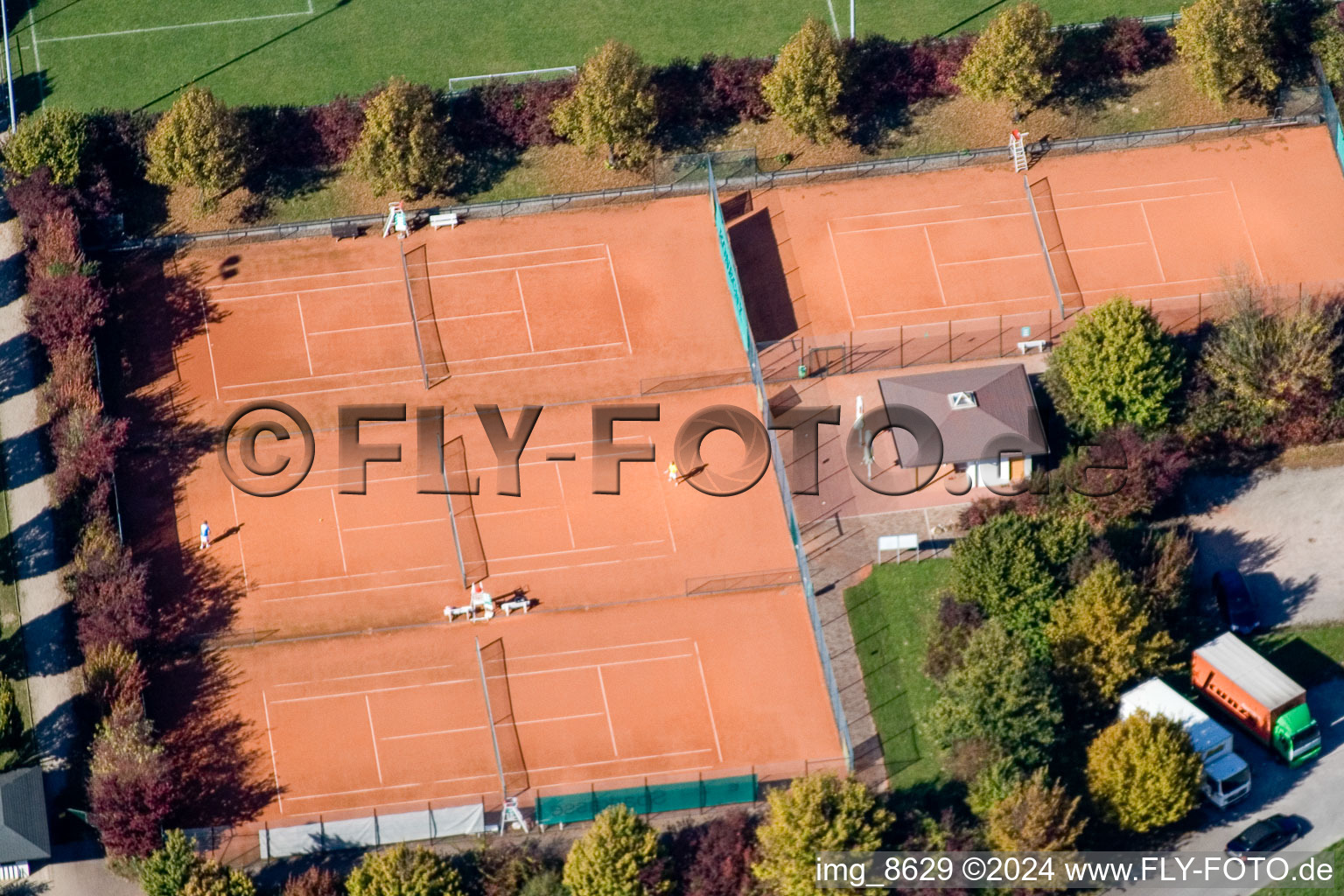 Drone image of District Hohenwettersbach in Karlsruhe in the state Baden-Wuerttemberg, Germany