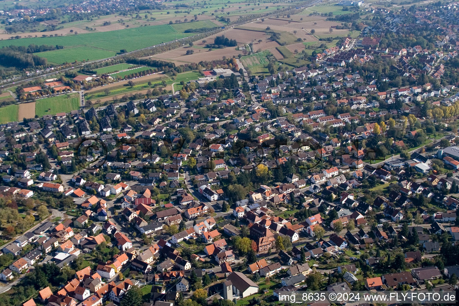 Grünwettersbach in the district Palmbach in Karlsruhe in the state Baden-Wuerttemberg, Germany