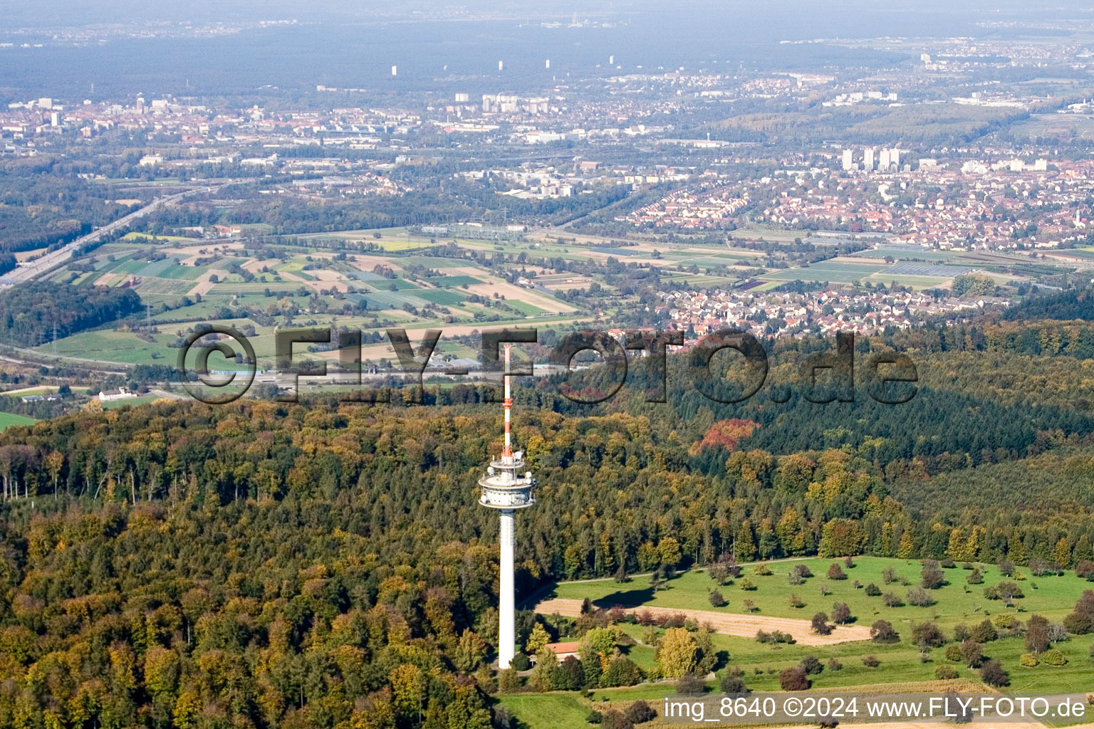 Drone recording of District Grünwettersbach in Karlsruhe in the state Baden-Wuerttemberg, Germany