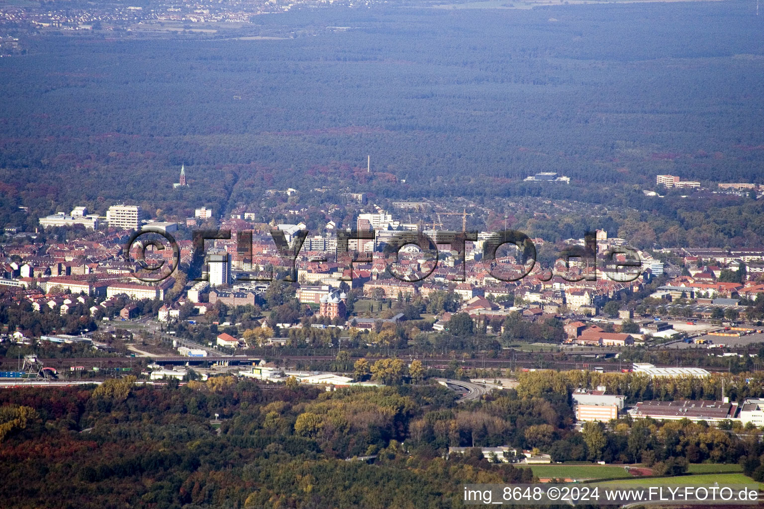 East from Southeast in the district Oststadt in Karlsruhe in the state Baden-Wuerttemberg, Germany