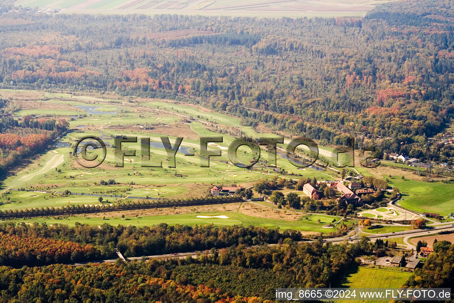 Golf Club Hofgut Scheibenhardt in the district Beiertheim-Bulach in Karlsruhe in the state Baden-Wuerttemberg, Germany