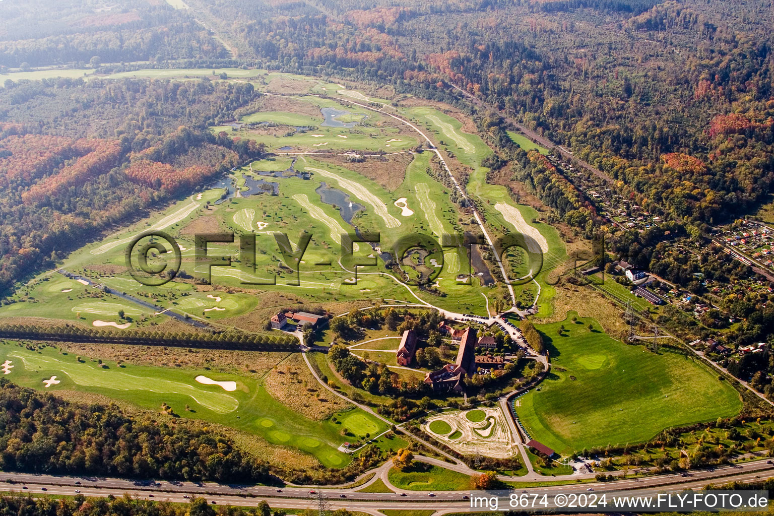 Grounds of the Golf course at GC Hofgut Scheibenhardt in the district Beiertheim - Bulach in Karlsruhe in the state Baden-Wurttemberg, Germany