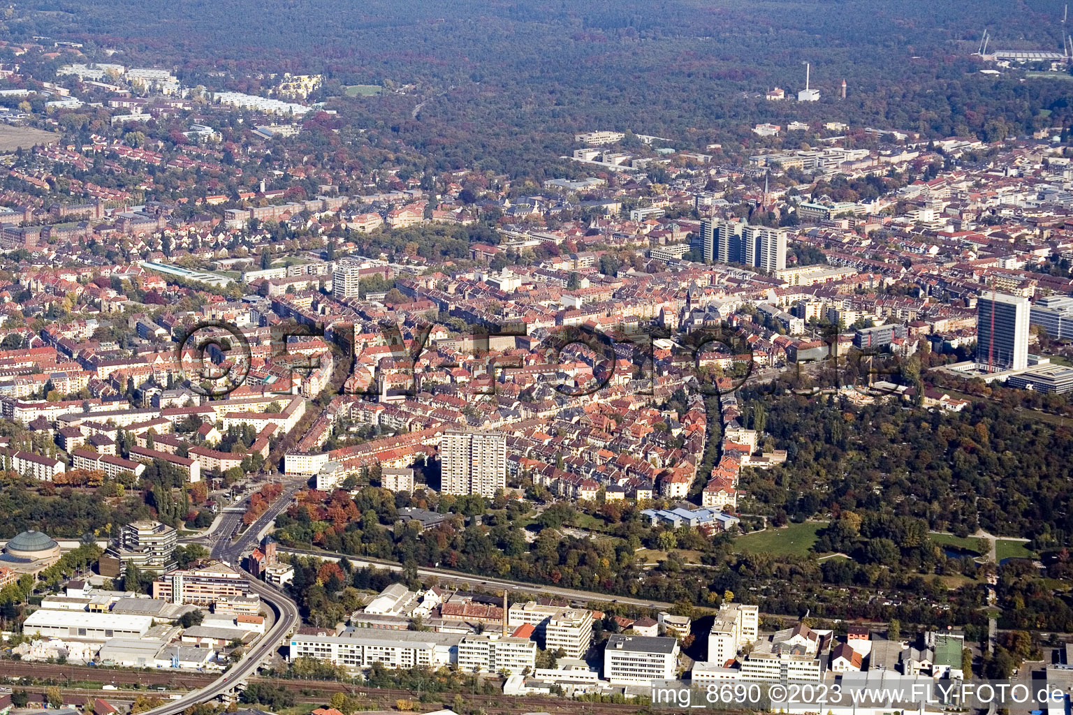 District Weststadt in Karlsruhe in the state Baden-Wuerttemberg, Germany