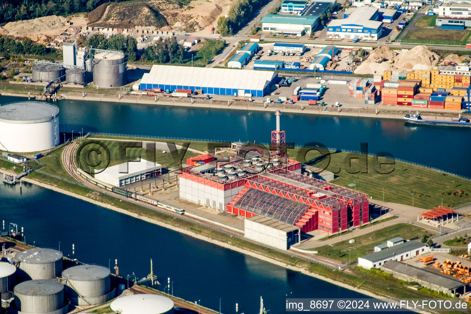 Power plants of cancelled Waste incineration plant station Thermoselect in the district Muehlburg in Karlsruhe in the state Baden-Wurttemberg, Germany