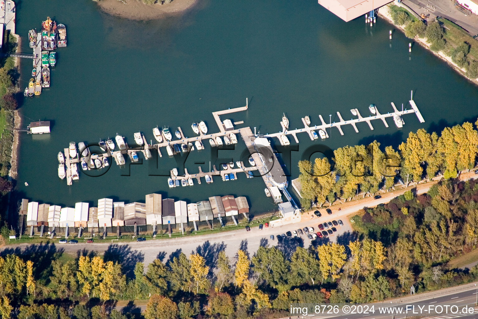 Maxau Marina in the district Knielingen in Karlsruhe in the state Baden-Wuerttemberg, Germany