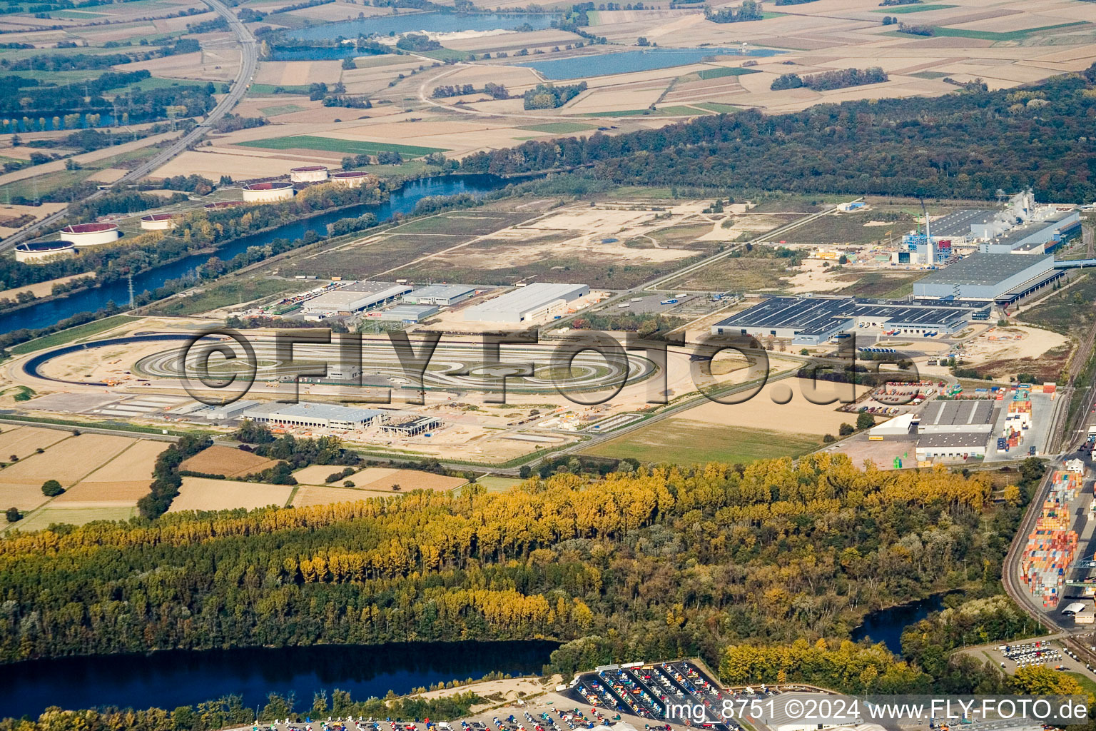 Daimler test track in the Oberwald industrial area in Wörth am Rhein in the state Rhineland-Palatinate, Germany