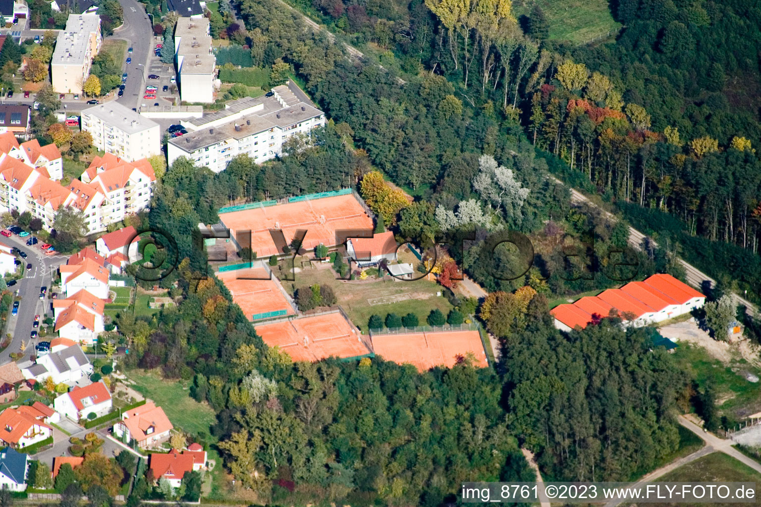 Tennis club in Jockgrim in the state Rhineland-Palatinate, Germany out of the air