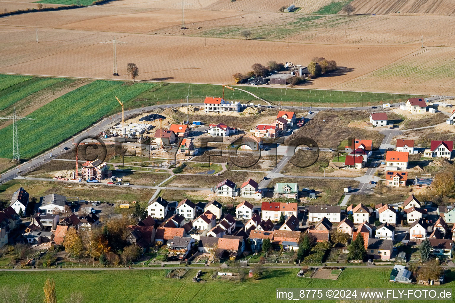 Mountain trail in Kandel in the state Rhineland-Palatinate, Germany from above