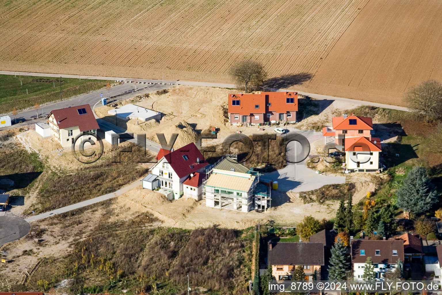 Drone recording of On the mountain trail in Kandel in the state Rhineland-Palatinate, Germany