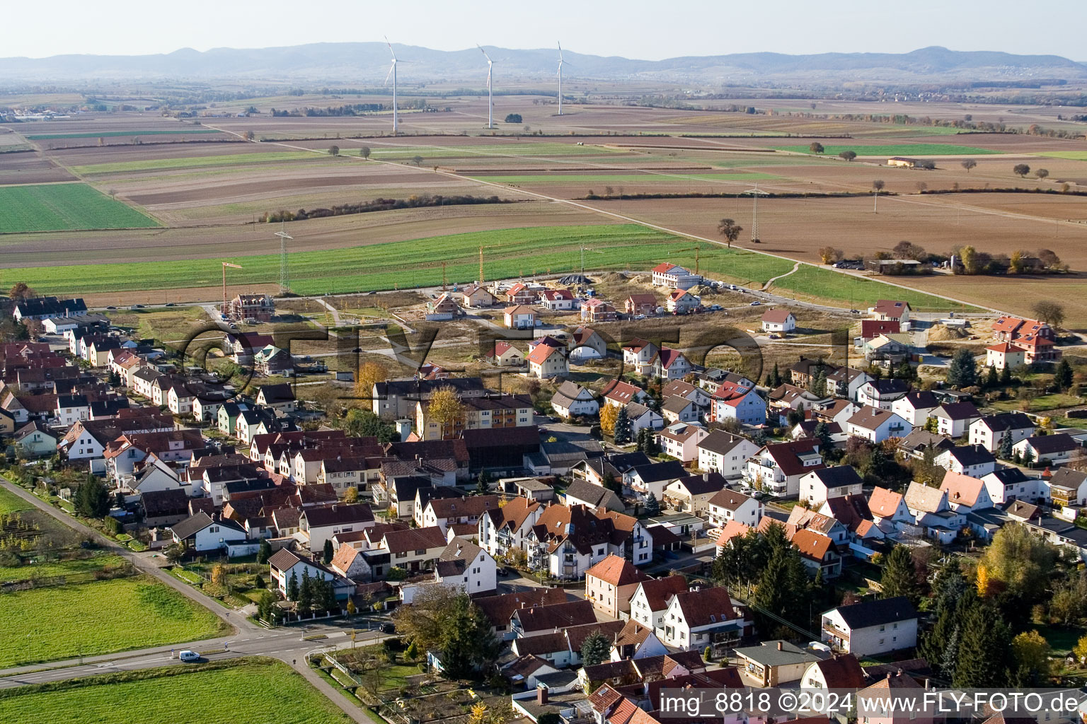 Aerial view of On the mountain trail in Kandel in the state Rhineland-Palatinate, Germany