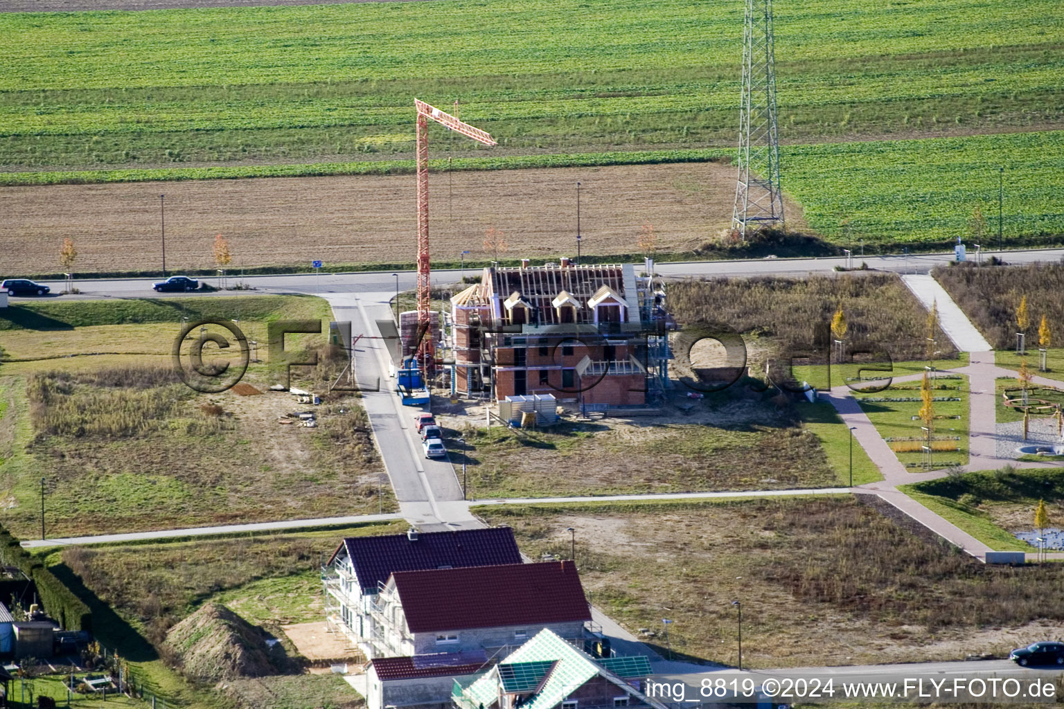 Aerial photograpy of On the mountain trail in Kandel in the state Rhineland-Palatinate, Germany