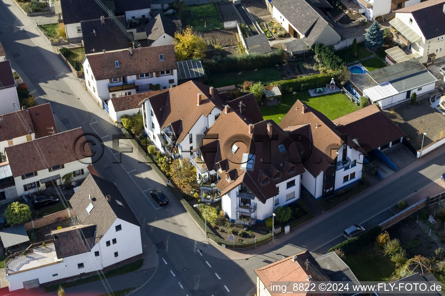 Drone image of Saarstr in Kandel in the state Rhineland-Palatinate, Germany