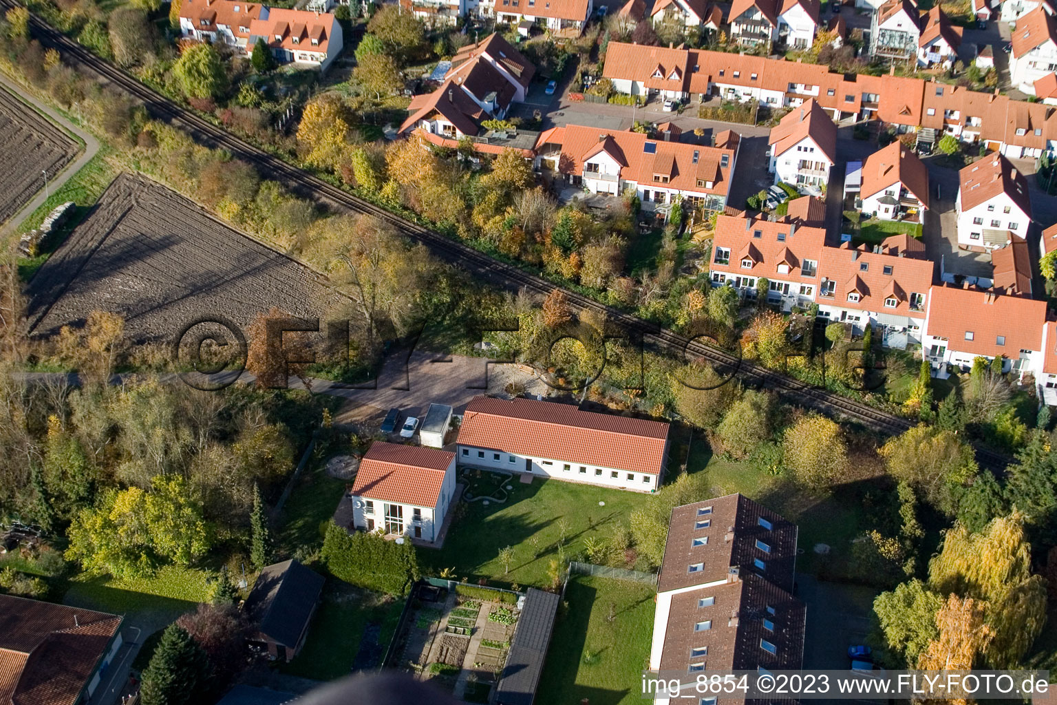 Aerial view of Veterinary practice in Kandel in the state Rhineland-Palatinate, Germany