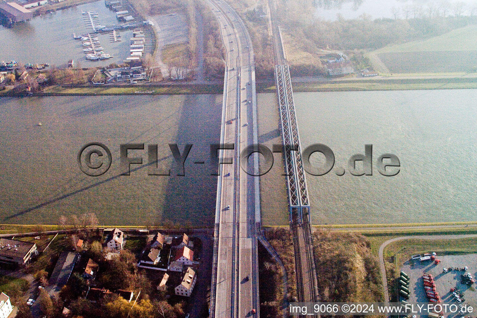 Drone image of District Maximiliansau in Wörth am Rhein in the state Rhineland-Palatinate, Germany