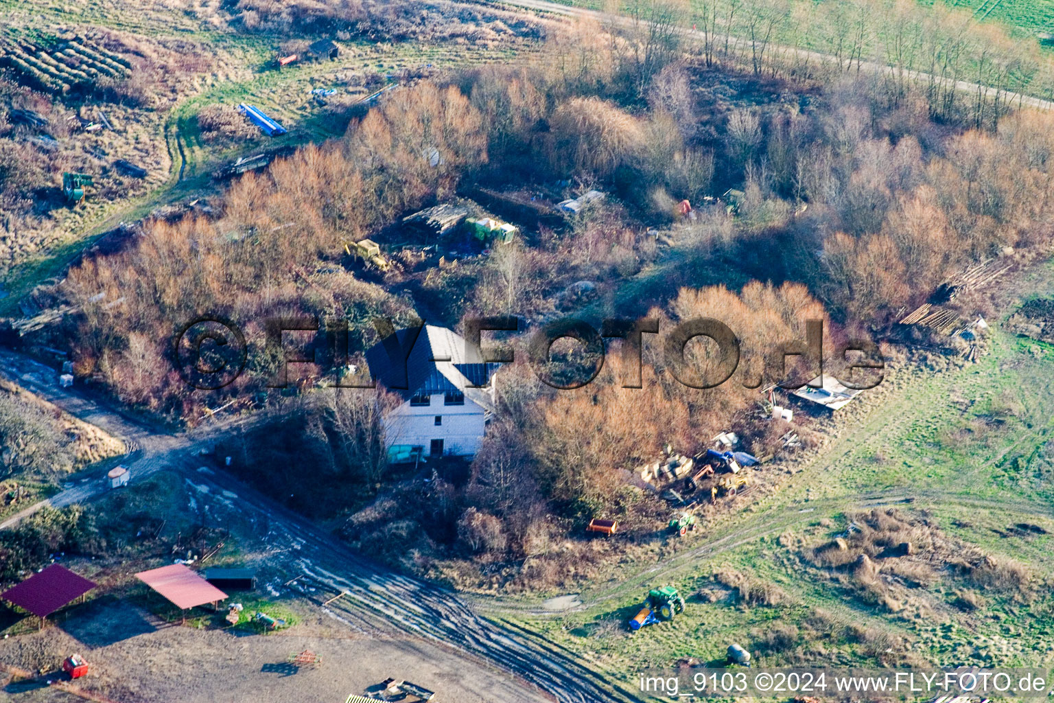 Aerial view of District Maximiliansau in Wörth am Rhein in the state Rhineland-Palatinate, Germany