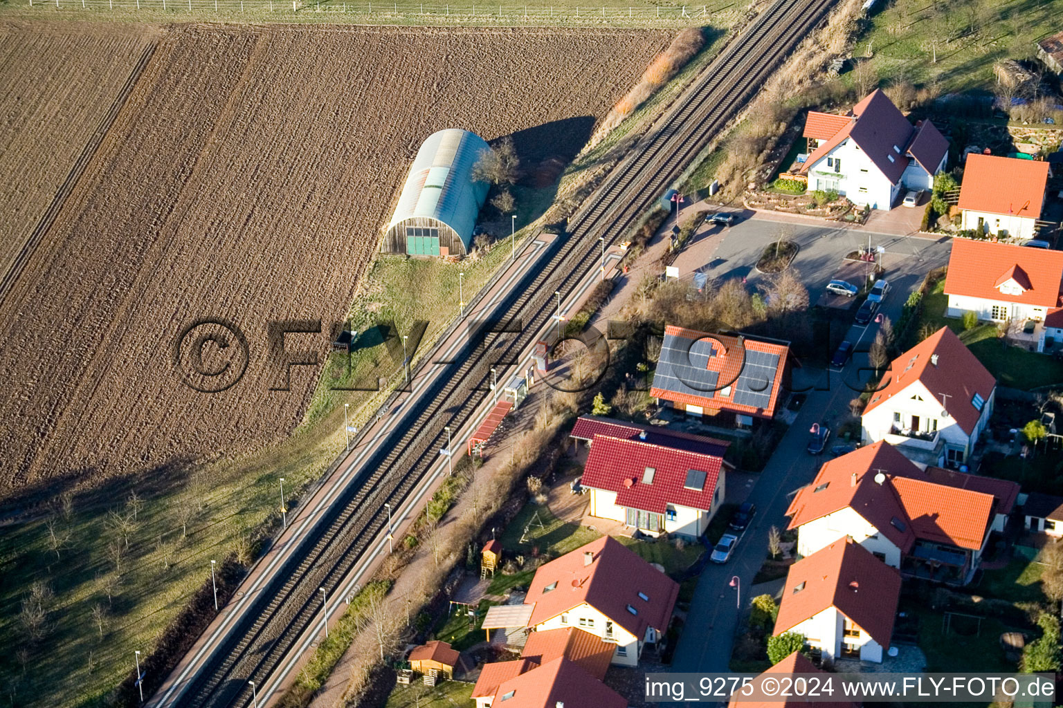 Railroad station in Steinweiler in the state Rhineland-Palatinate, Germany