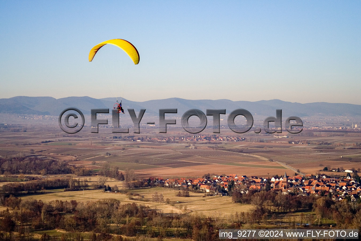 Aerial view of Billigheim-Ingenheim in the state Rhineland-Palatinate, Germany