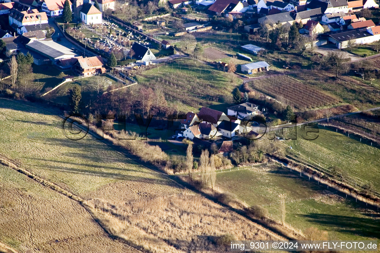 Winden Mill in Winden in the state Rhineland-Palatinate, Germany from above