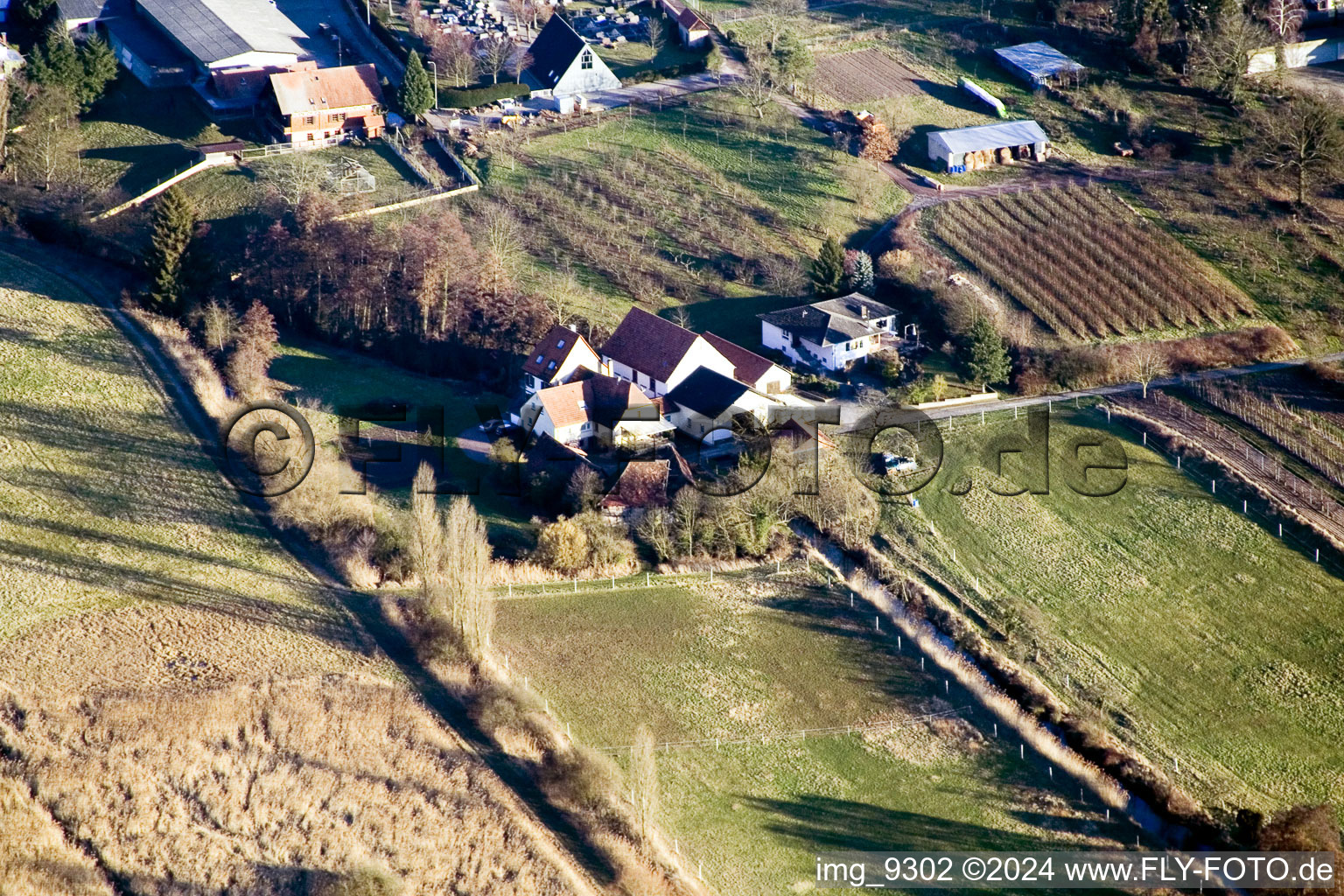 Winden Mill in Winden in the state Rhineland-Palatinate, Germany out of the air