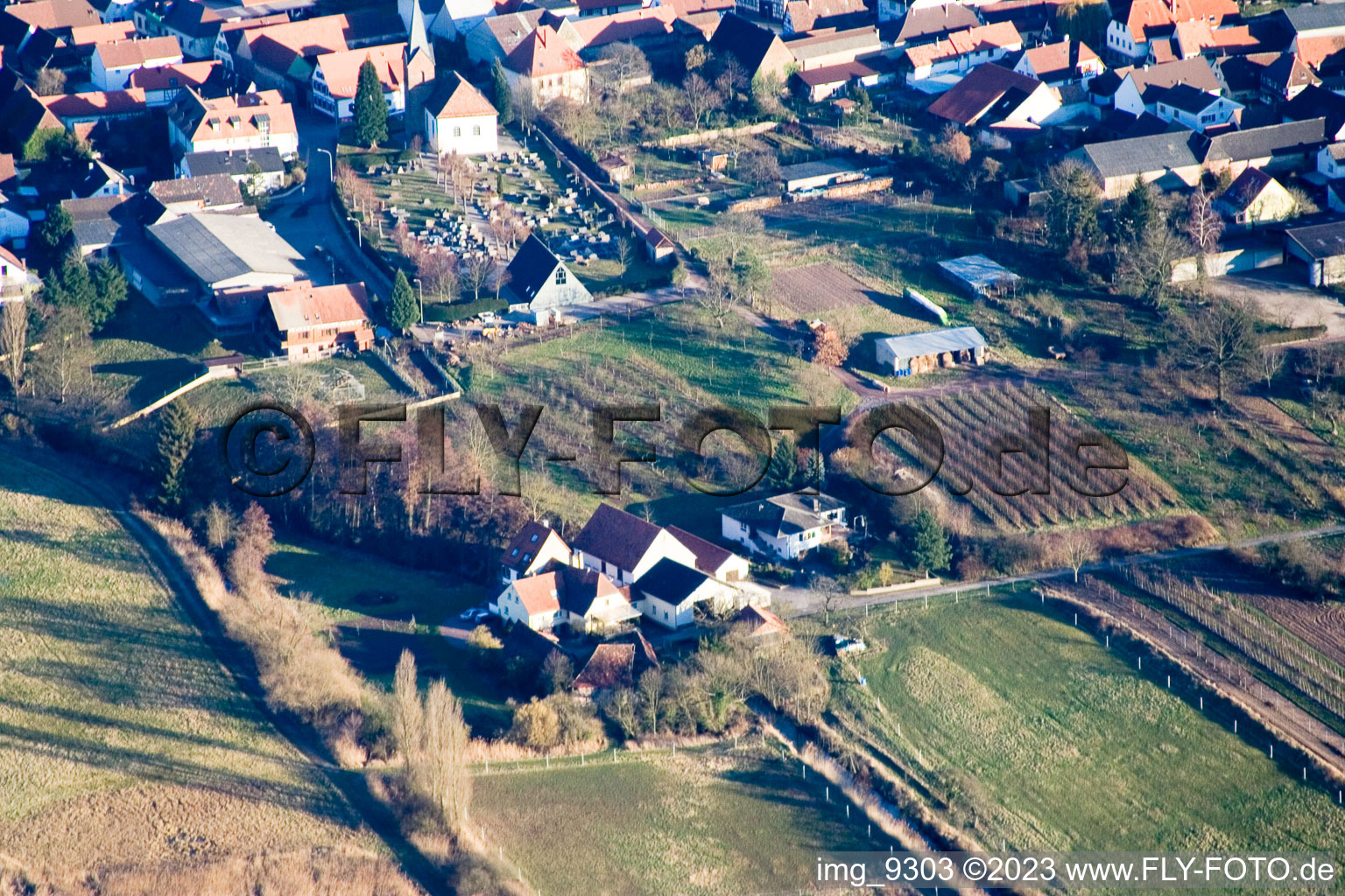 Winden mill in Winden in the state Rhineland-Palatinate, Germany seen from above