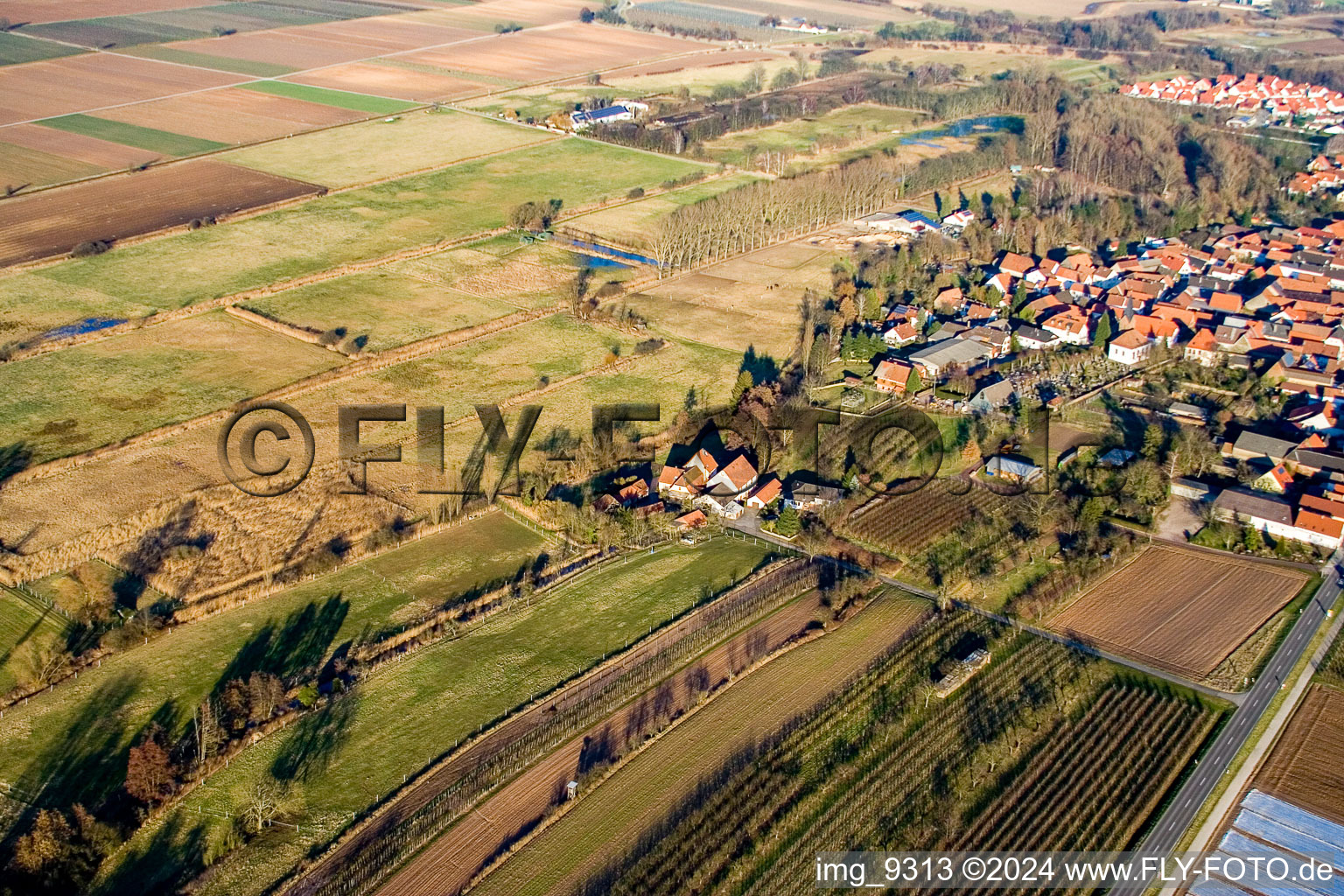 Drone recording of Winden Mill in Winden in the state Rhineland-Palatinate, Germany