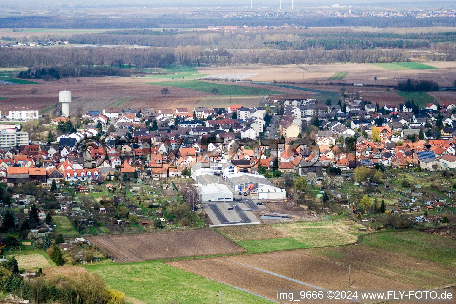 Kandel in the state Rhineland-Palatinate, Germany seen from above