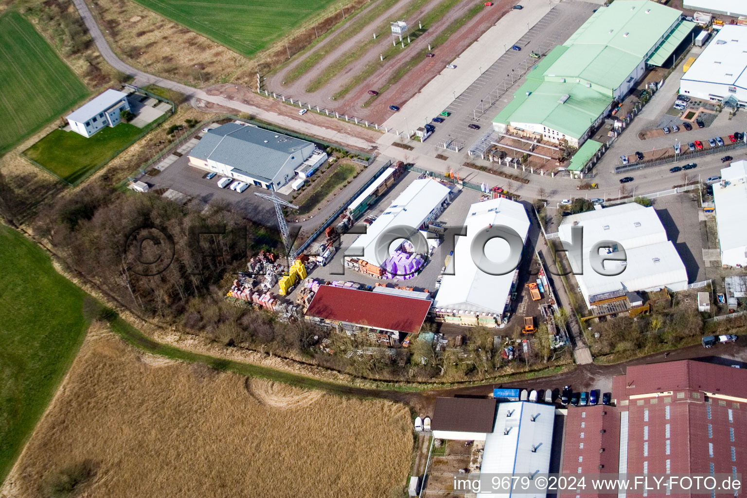 Aerial view of Horstring in the district Minderslachen in Kandel in the state Rhineland-Palatinate, Germany