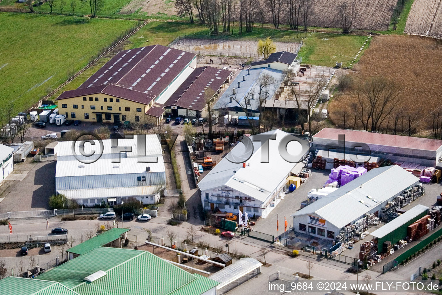 Horstring in the district Minderslachen in Kandel in the state Rhineland-Palatinate, Germany seen from above