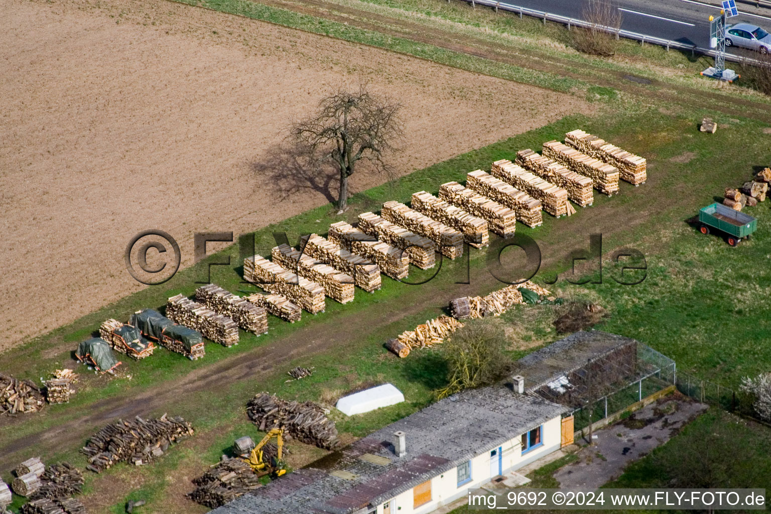 District Minderslachen in Kandel in the state Rhineland-Palatinate, Germany seen from above